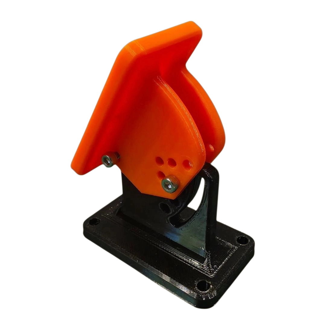 Adjustable tilt stand for radio controlled boats 3D printed in sky blue PETG